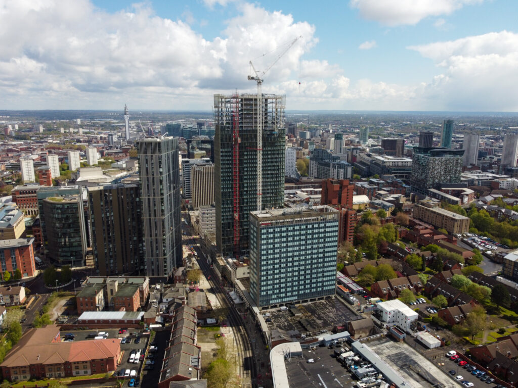 Broad Street Birmingham by drone by www.FullCapture.co.uk -6